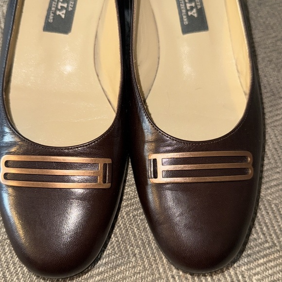 Bally Brown Leather Paradisea Flats - Picture 3 of 11